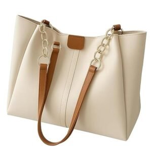 AESTHETIC Women’s Shoulder Handbag | Elegant PU Leather Tote with Chain Strap | Stylish Daily Use Purse for Office, College & Casual Outings-T-02